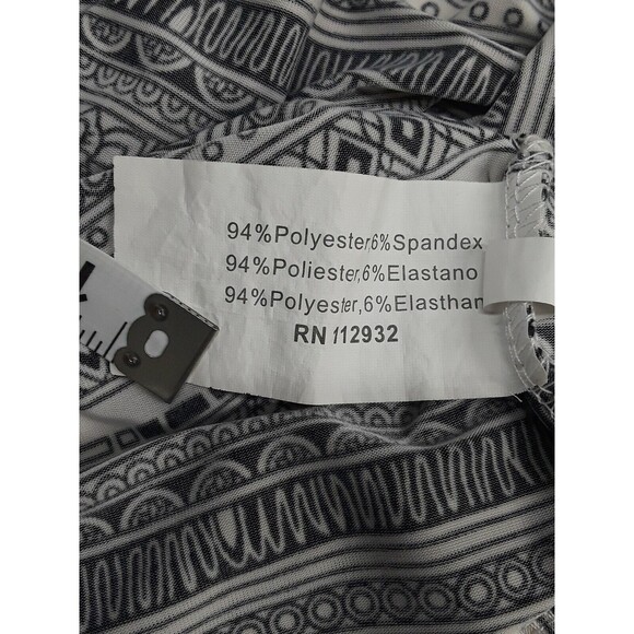 5th and Love Dress Shift Black White Aztec Print 3/4 Sleeve  Abstract Sz M - Picture 12 of 12
